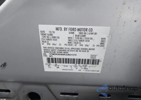 2019 Ford Explorer Xlt from USA, damaged, VIN 1FM5K8D80KGA81375